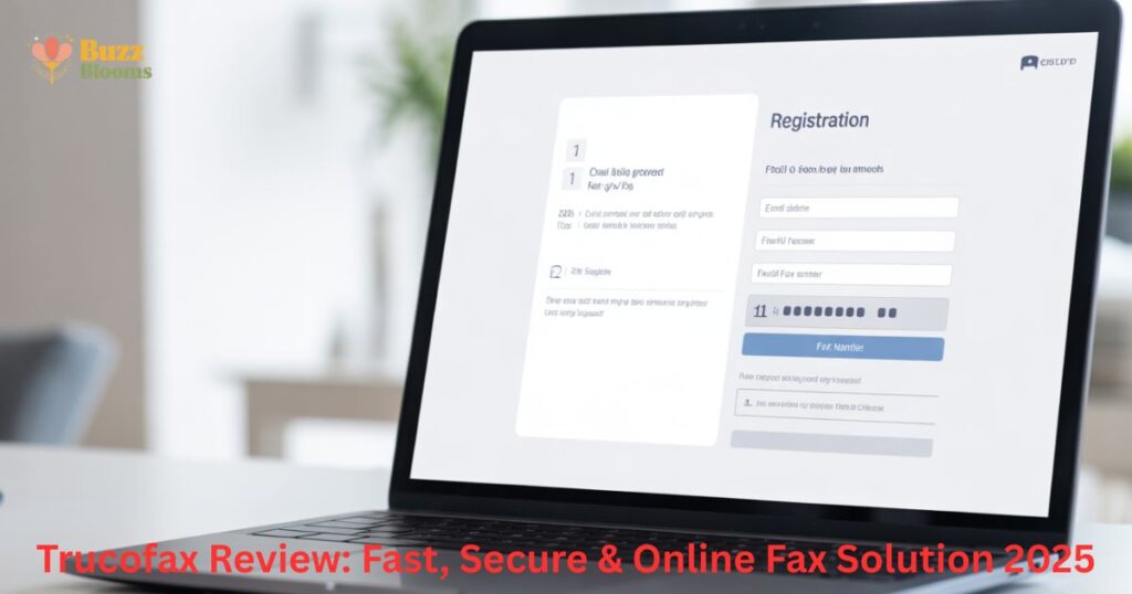 User creating a Trucofax account online.