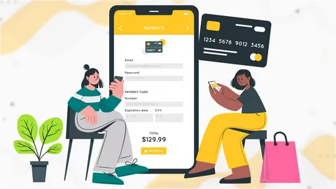 Mobile Payment Apps concept showing cashless transaction and ecommerce shopping