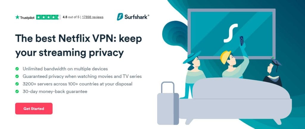 VPN connected to Netflix showing unblocked US UK and Japan libraries on laptop in 2026